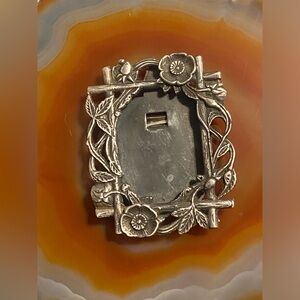 Vintage Sterling Silver Flower Small Picture Frame #6611